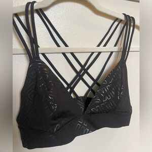 VS PINK black criss cross logo bra bralette XS